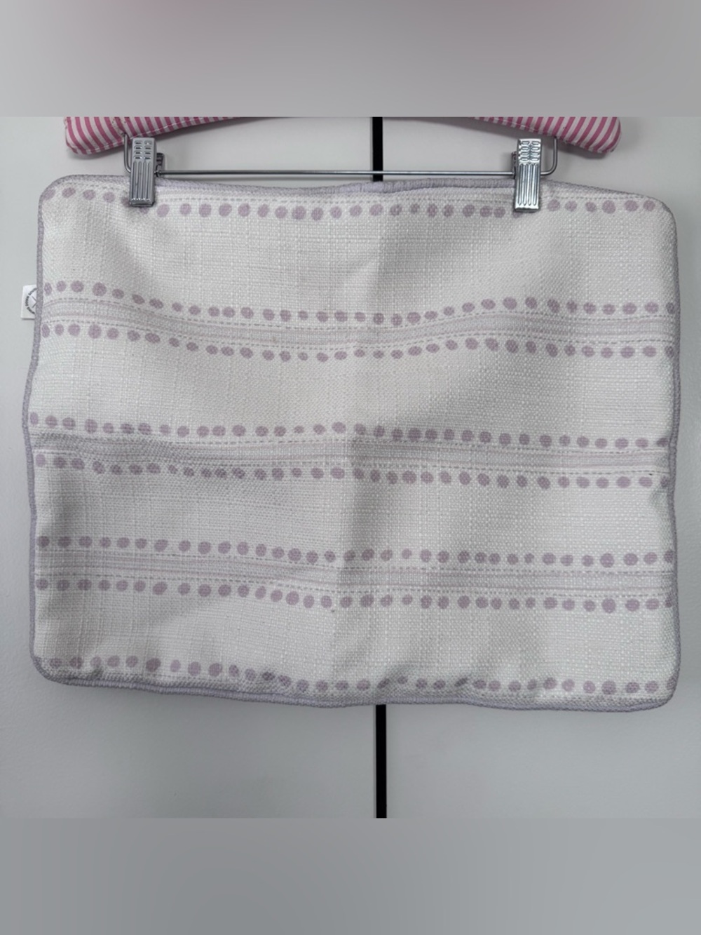Light Lavender Dot-Striped Accent Pillow Cover by